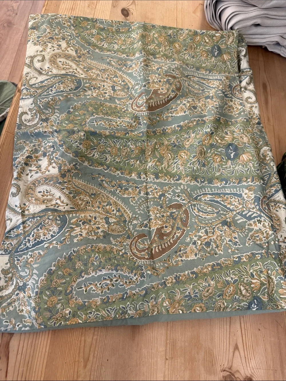 Pottery Barn Paisley King Duvet Cover and 2 Shams in Turquoise and Cream